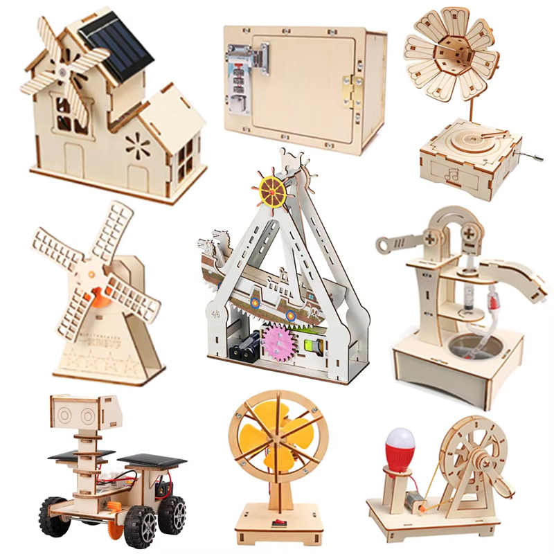 Science Project Kit - مجموعة تجارب STEAM الخشبية، لعبة تركيب