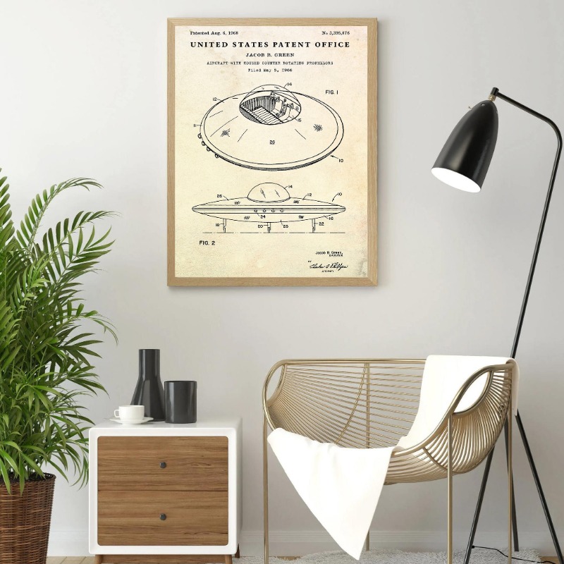 خمر الصحن الطائر UFO مخطط المش - مراجعة Star Map Poster وسعره